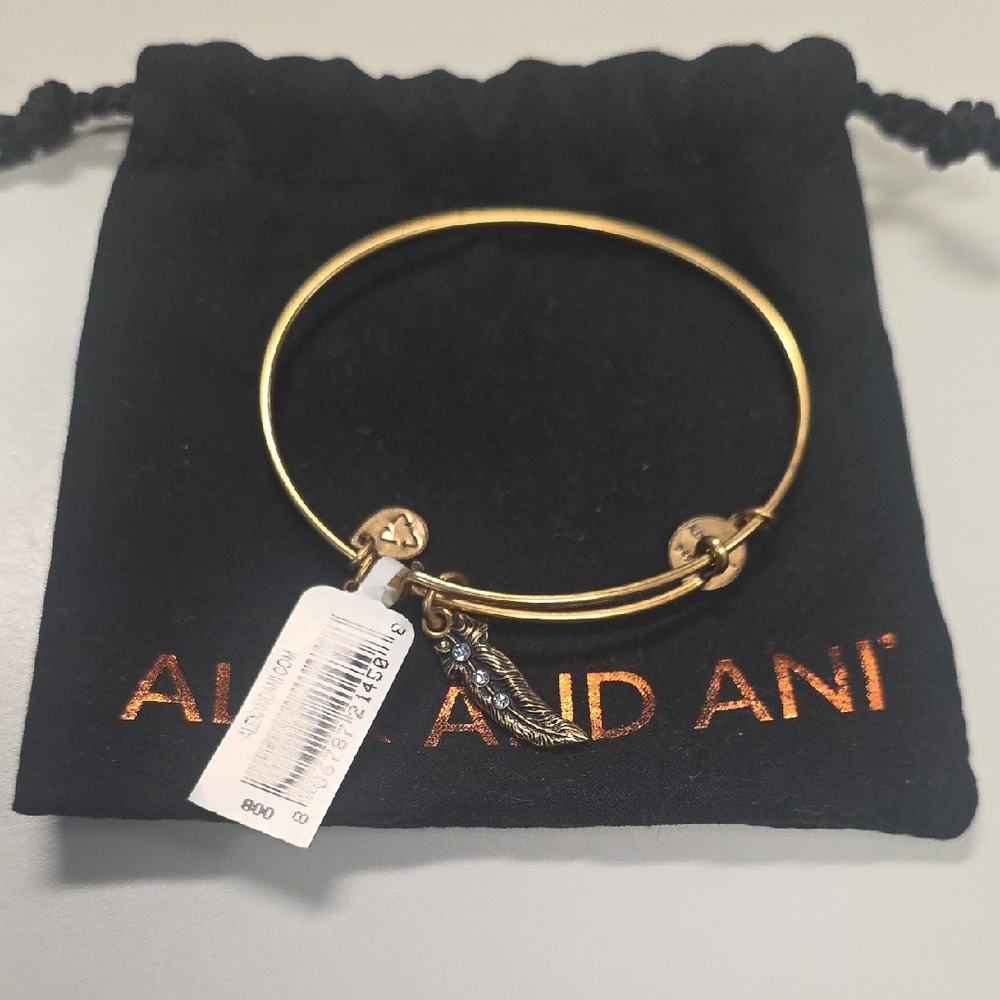 Alex And Ani Bronze Feather Bracelet Nwt